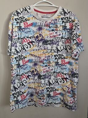 Eighty Eight Multicolor Graffiti Print Men’s Shirt XL